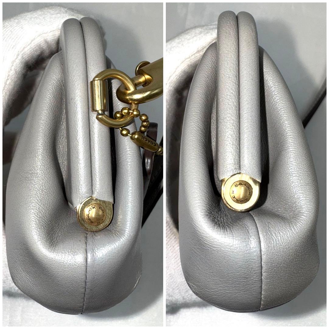✨美品✨COACH コーチ キスロック ウォレット がま口 グレー Cロゴ