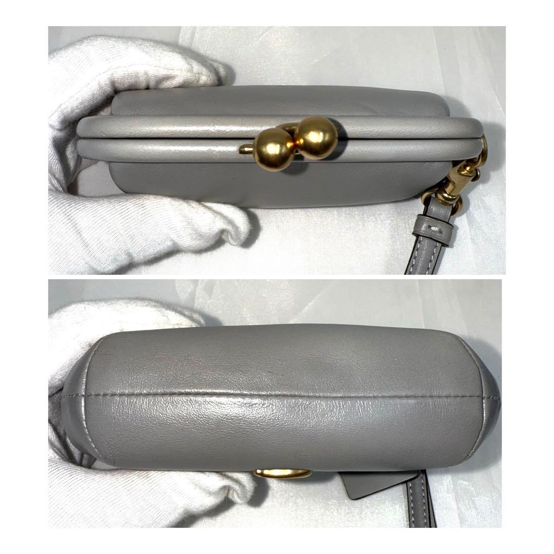 ✨美品✨COACH コーチ キスロック ウォレット がま口 グレー Cロゴ