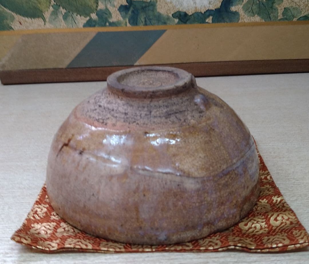 李朝会寧斑釉線刻茶碗 r5冬31