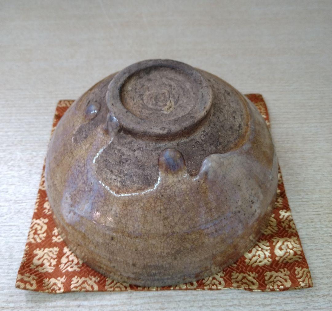 李朝会寧斑釉線刻茶碗 r5冬31