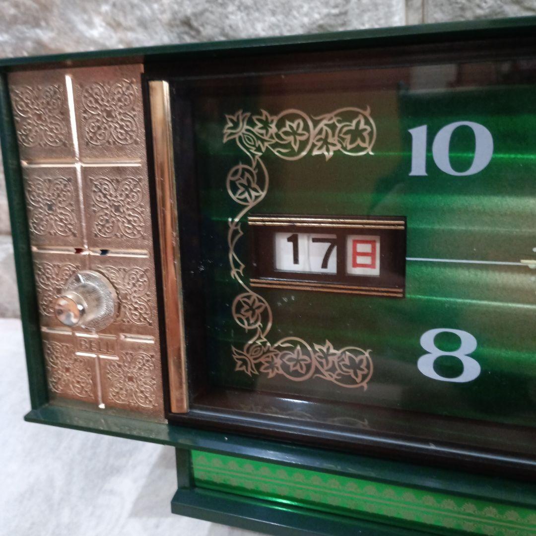 【新品】東京時計 置き時計 昭和レトロ　スペースエイジ　緑　美品　レア