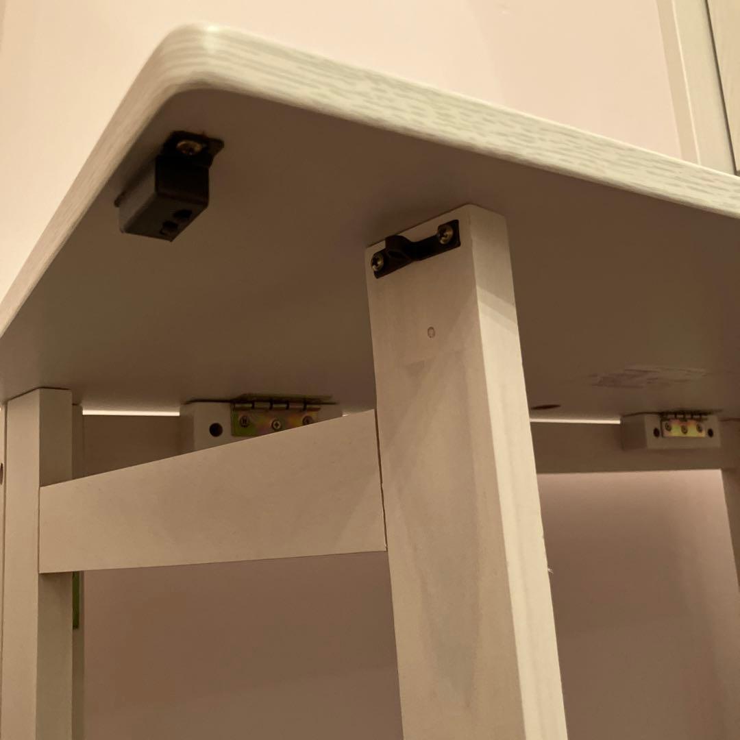 【美品】木製折りたたみデスク　ホワイト