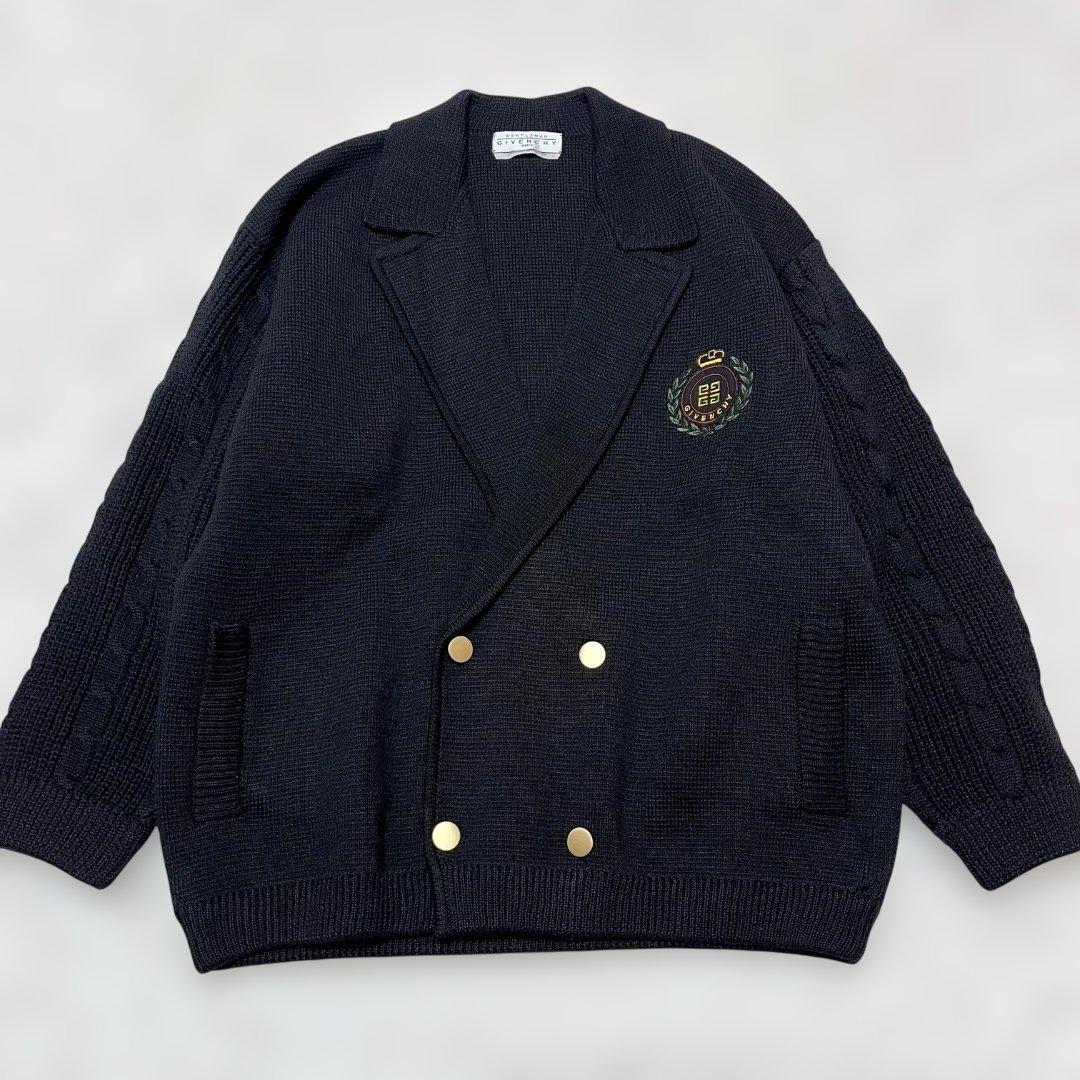 GIVENCHY ヴィンテージ ウール100% ニット ジャケット カーディガン