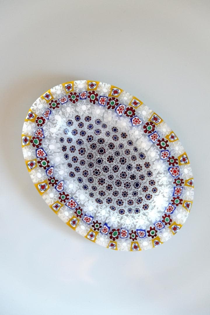 ヴェネツィアンガラス ミルフィオリ 小皿 皿 ムラーノ グラス プレート 作家