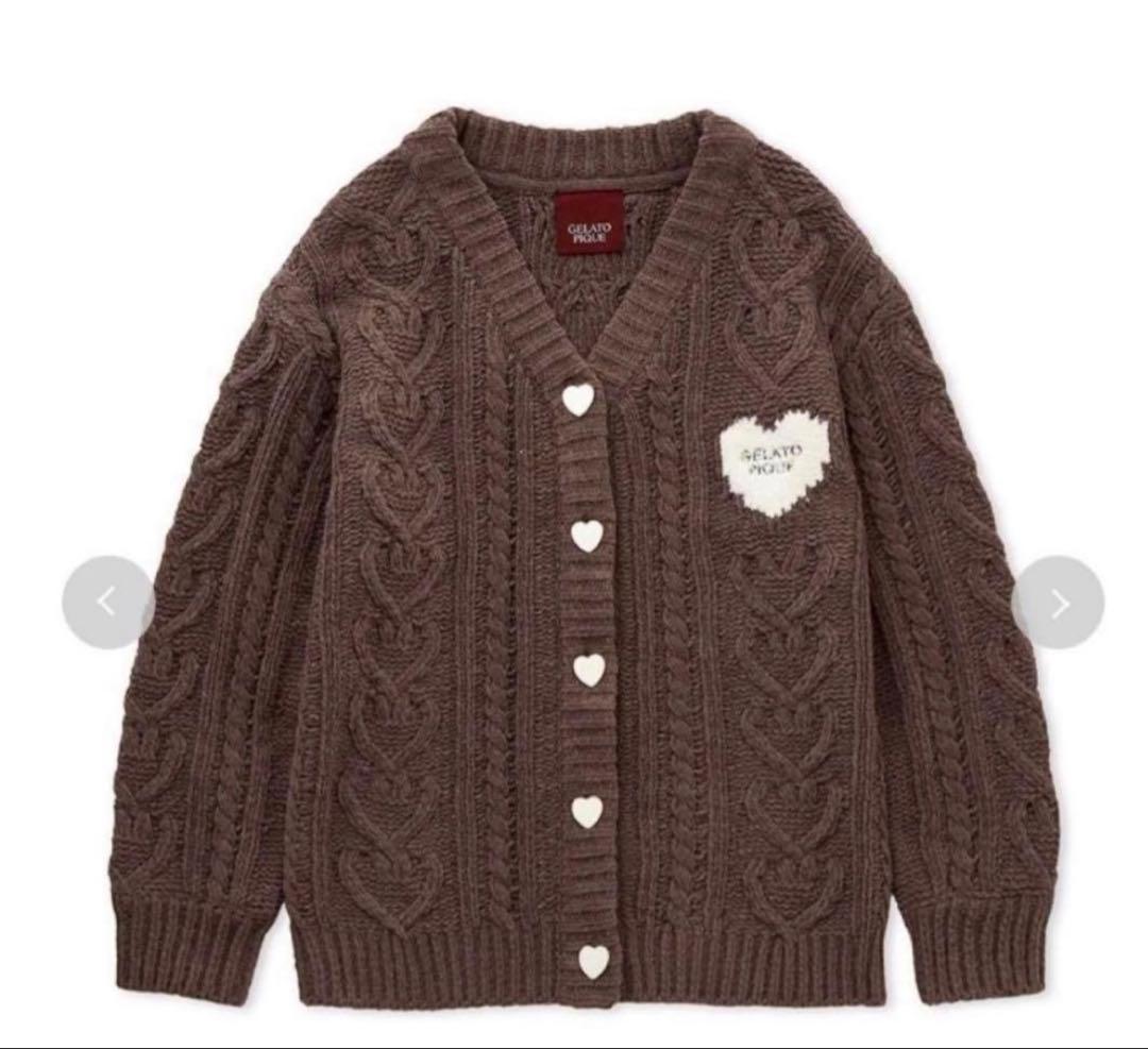 ジェラートピケ ハートアランカーディガン
