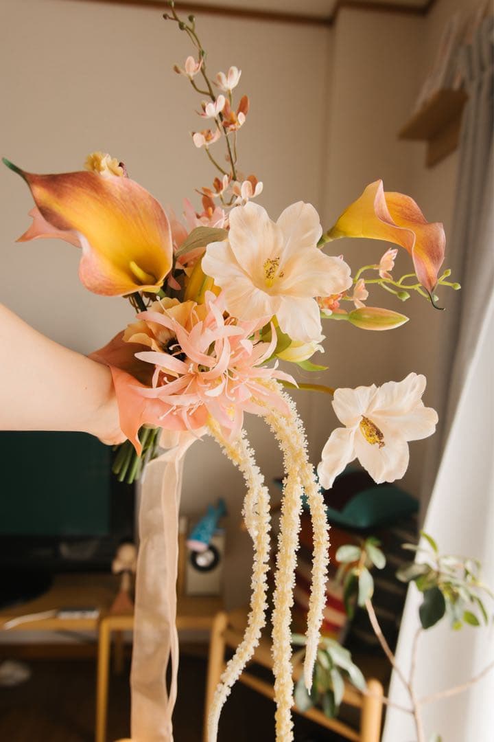 【完売品】NABANA flower ウェディングブーケ＆ブートニア テラコッタ