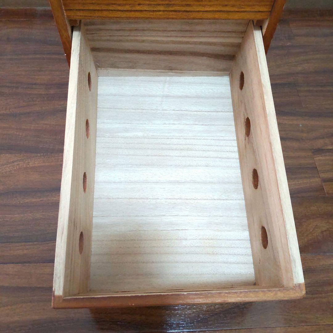 山善　木製キッチンワゴン 4段引き出し　キャスター付　ストッカー YAMAZEN