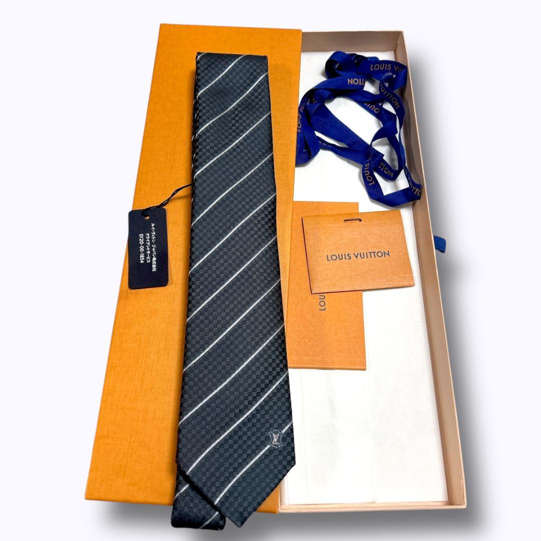 新品 LOUIS VUITTON ルイヴィトン ネクタイ ブラック ダミエ