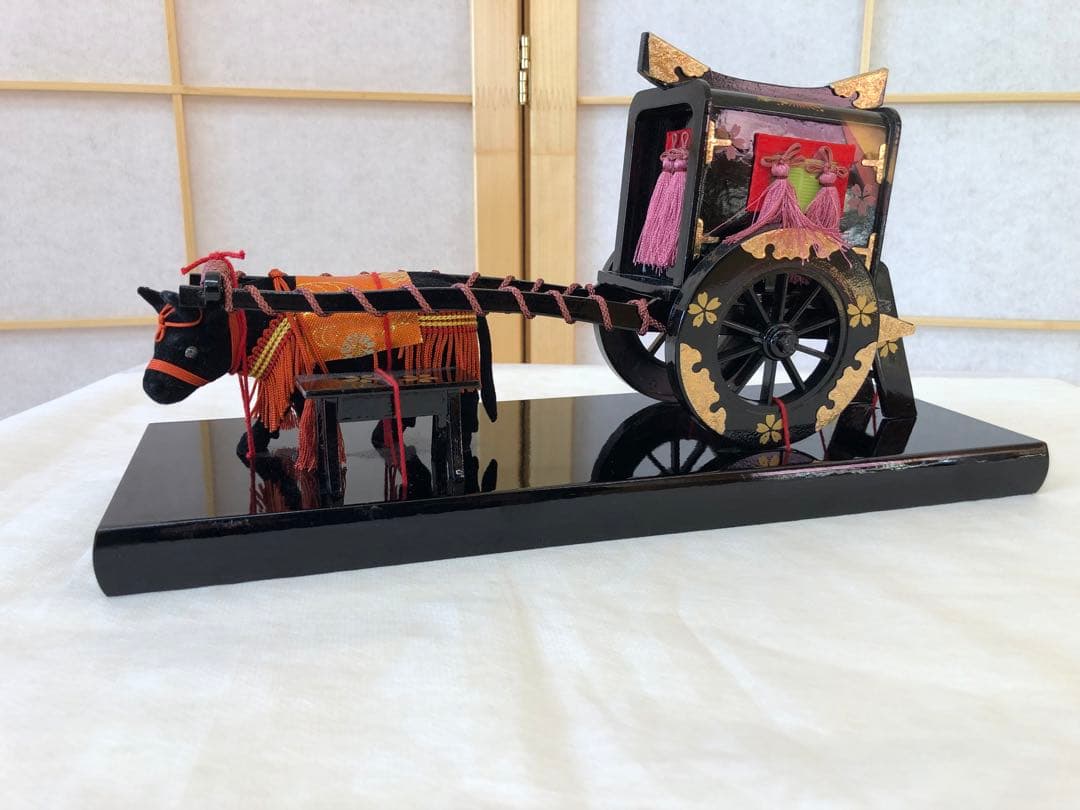 ☆01☆牛車御所車 金箔風装飾 ひな祭り