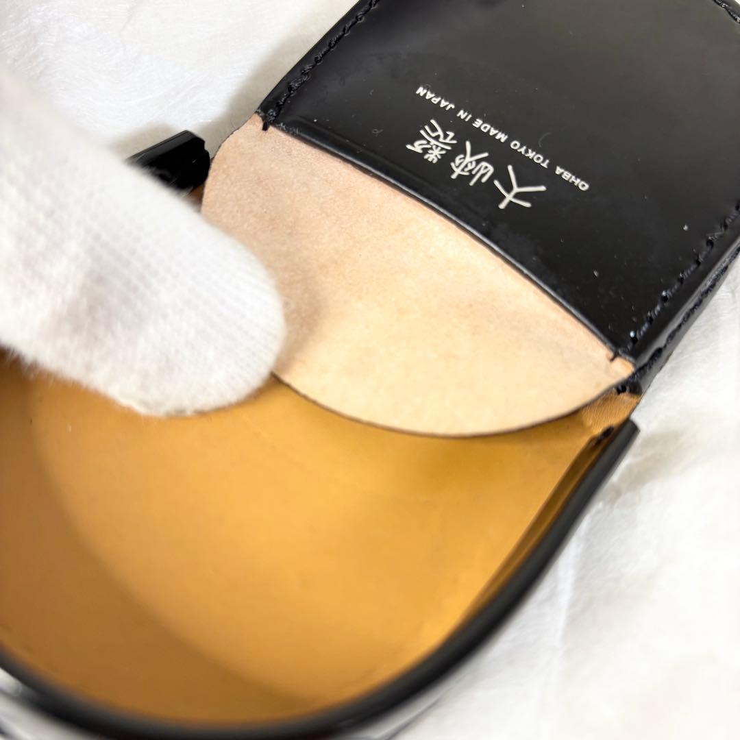 【大峡製鞄】大峽製鞄 美品 箱 袋付き コードバン 小銭入れ ケース 黒