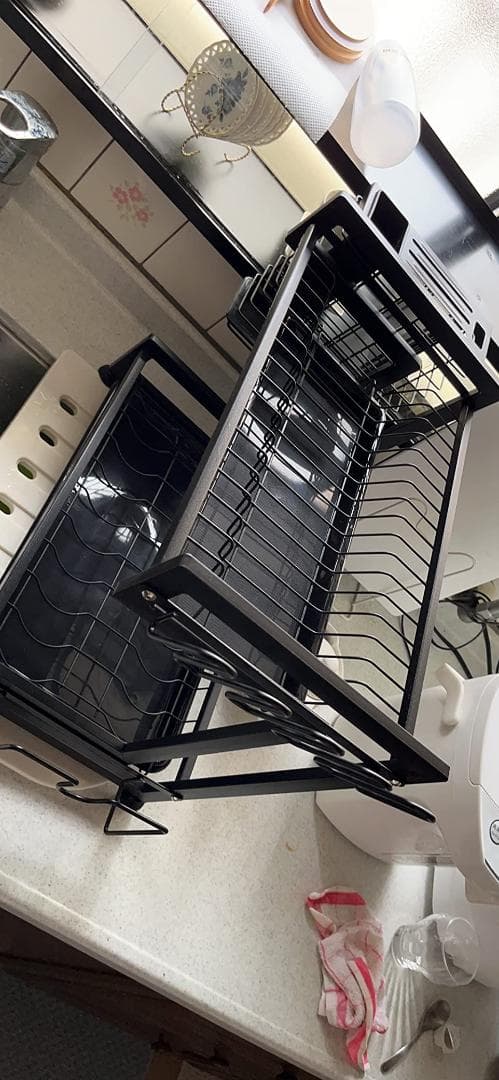大容量2段水切りラック 食器乾燥ラック