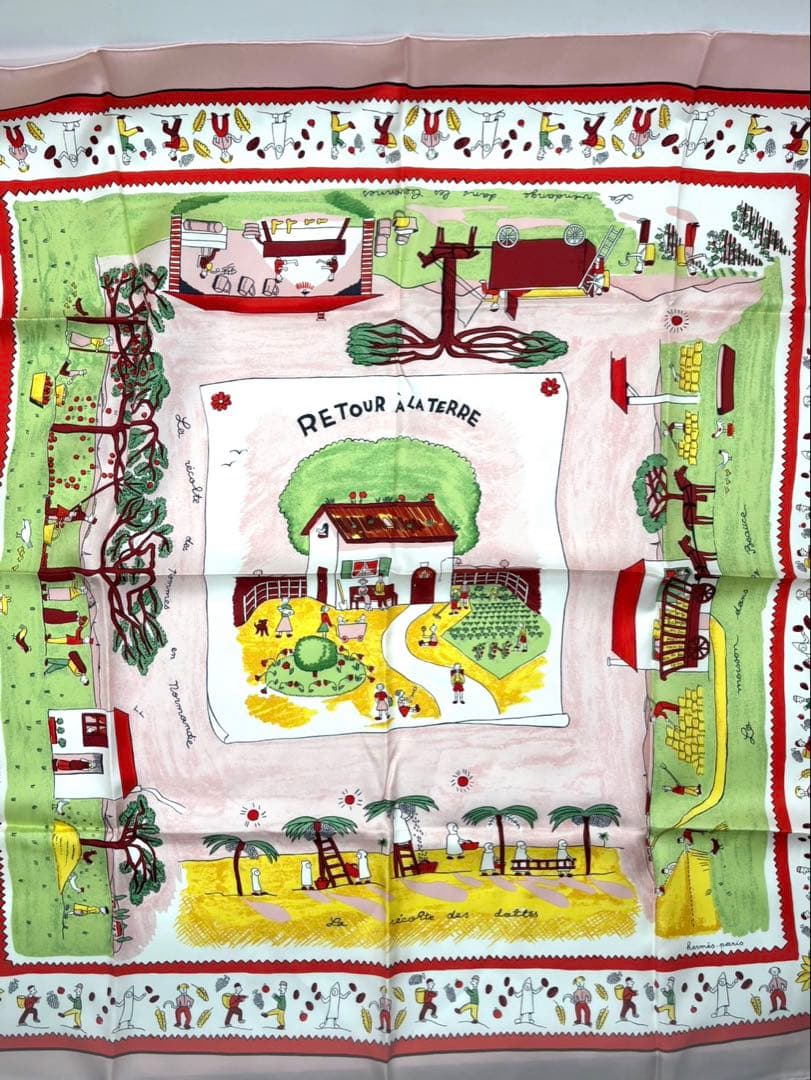 Hermesカレ90 シルクスカーフ RETOUR A LA TERREエルメス