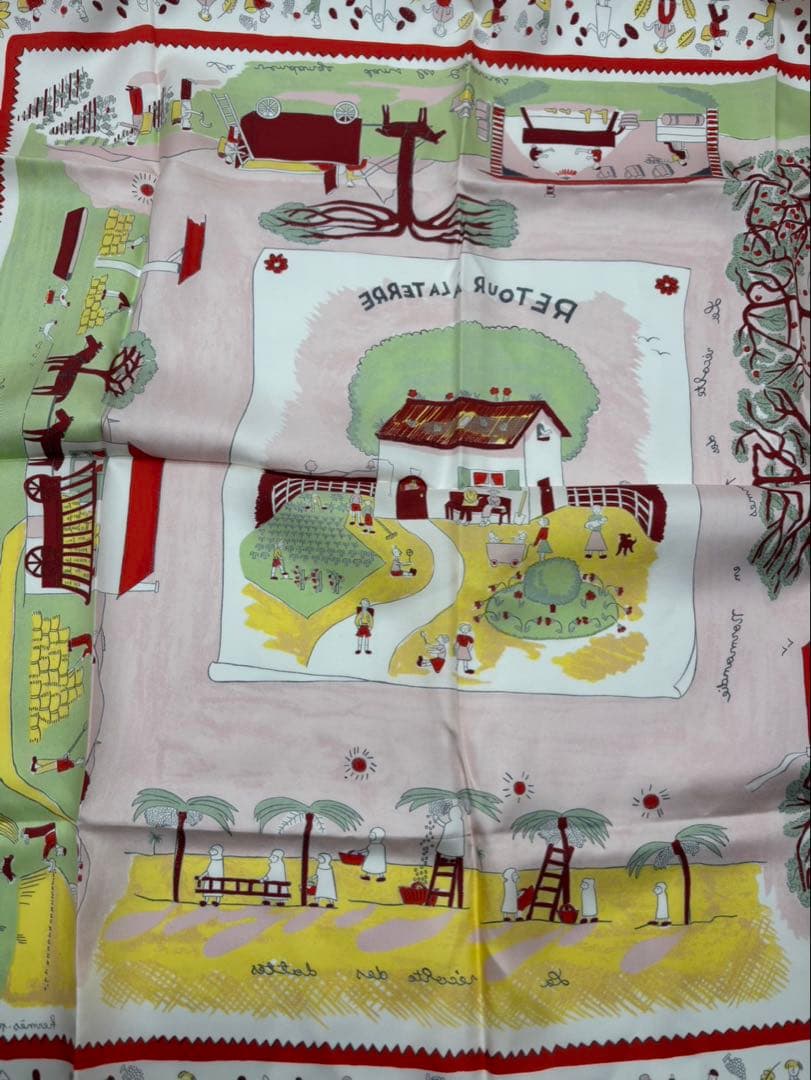 Hermesカレ90 シルクスカーフ RETOUR A LA TERREエルメス