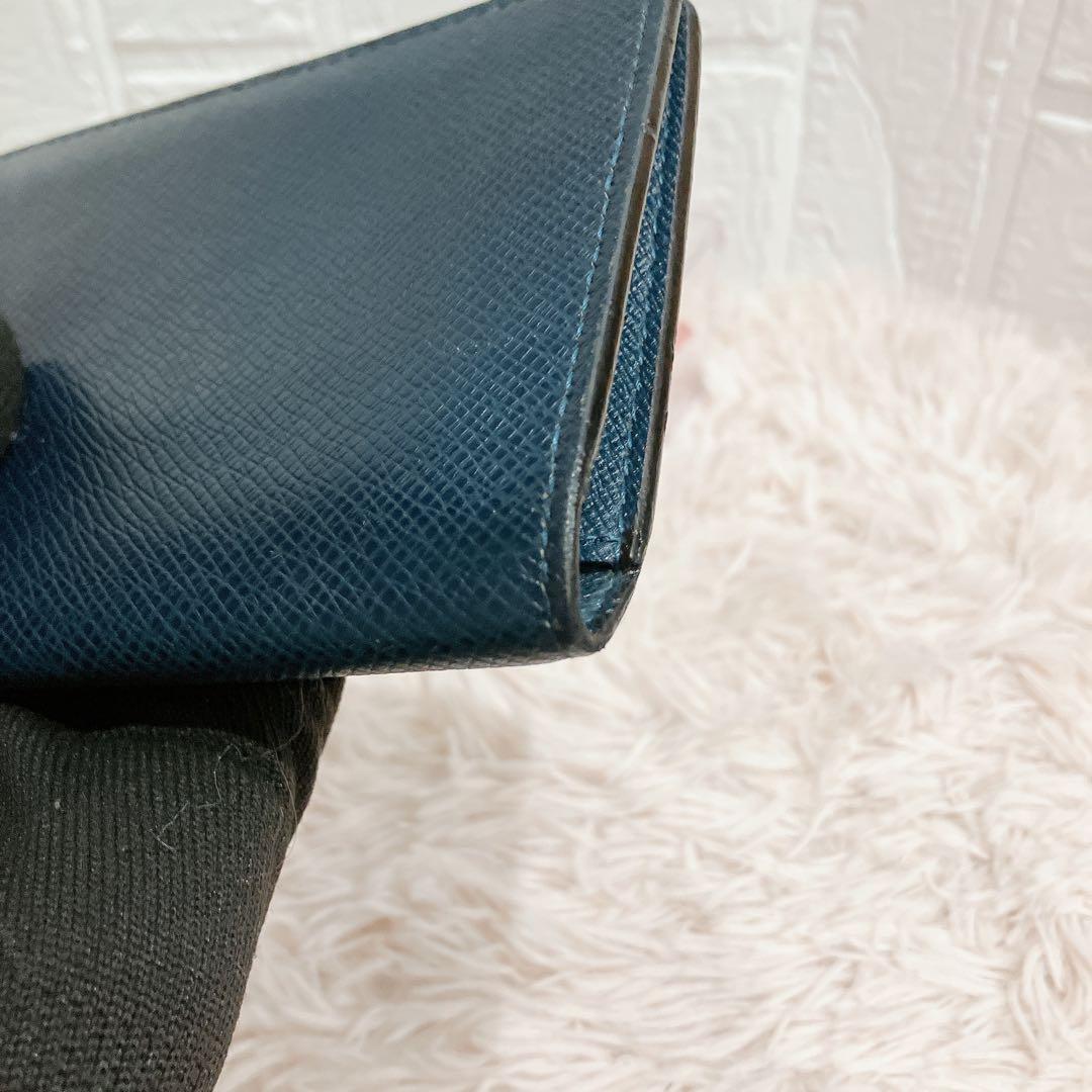 美品 ルイヴィトン タイガ ポルトフォイユ ブラザ 長財布 二つ折り ネイビー