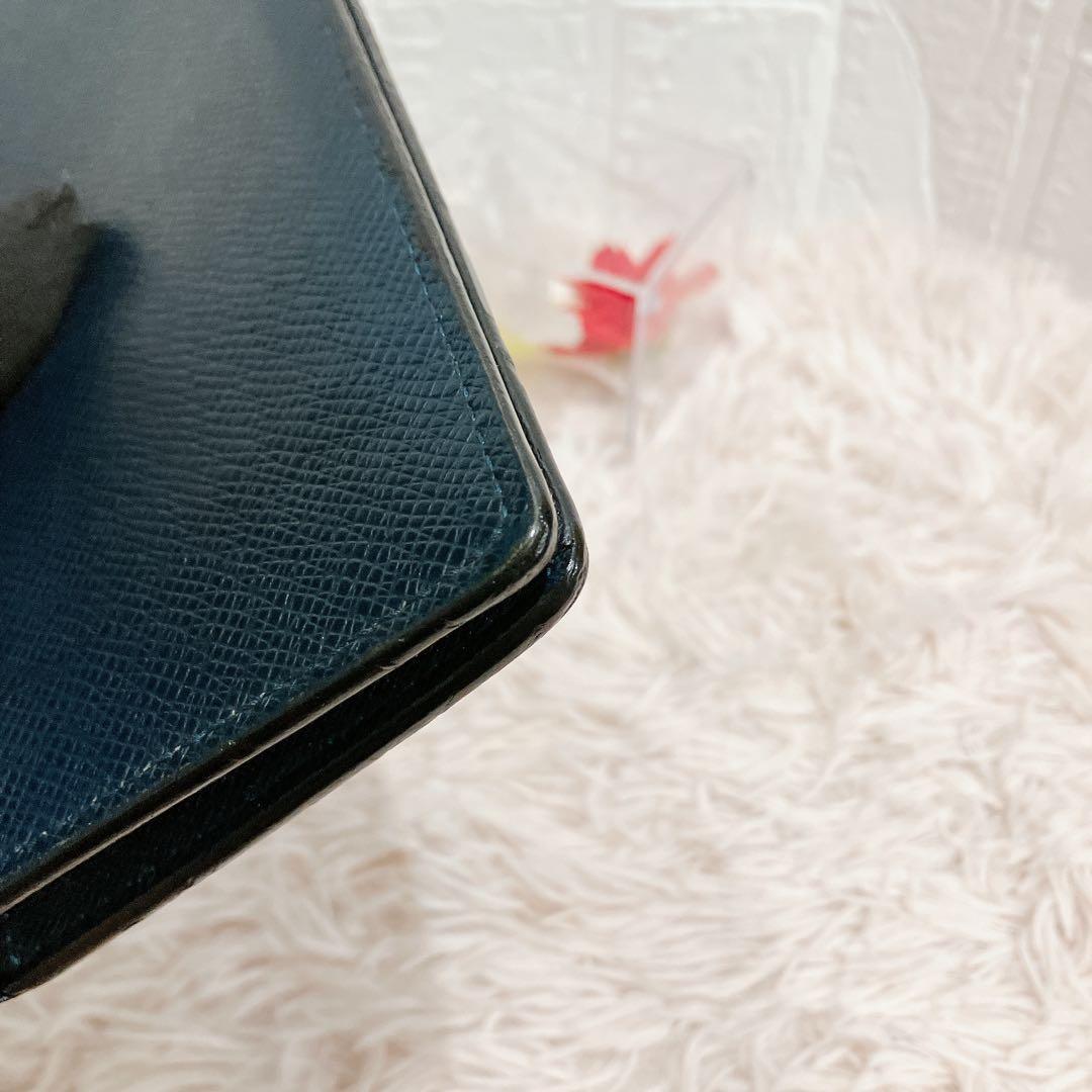 美品 ルイヴィトン タイガ ポルトフォイユ ブラザ 長財布 二つ折り ネイビー