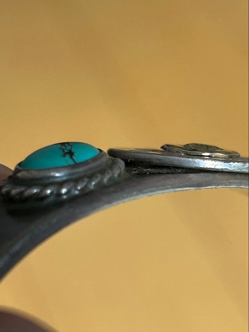 ゴローズ　オールド　Wターコイズホイールブレス スタンプ2羽　M