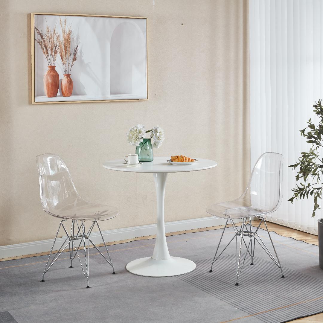 【クリア】2脚セット ダイニングチェア ホームオフィス・リビングルームチェア