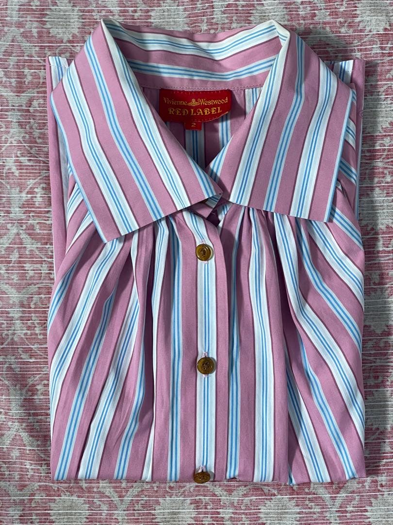 VivienneWestwoodRED LABEL ピンクストライプ 半袖シャツ