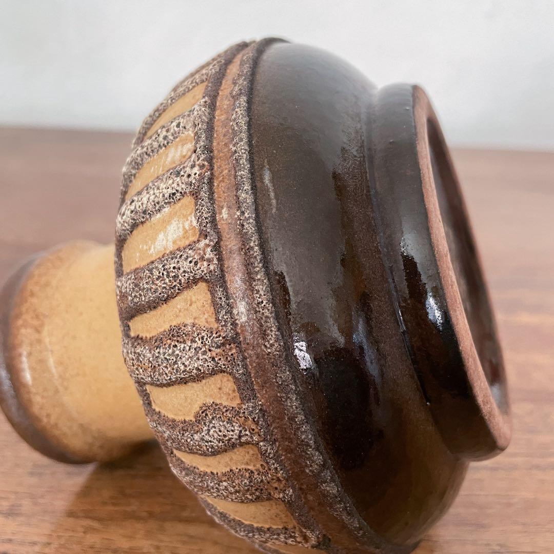 【東ドイツ Strehlaの花瓶】ミッドセンチュリー Fat lava 300