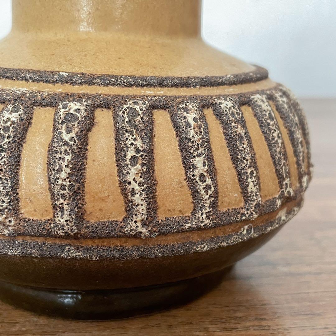 【東ドイツ Strehlaの花瓶】ミッドセンチュリー Fat lava 300