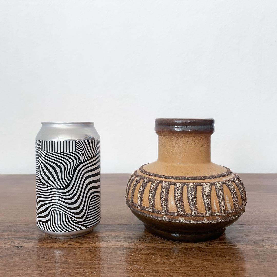 【東ドイツ Strehlaの花瓶】ミッドセンチュリー Fat lava 300