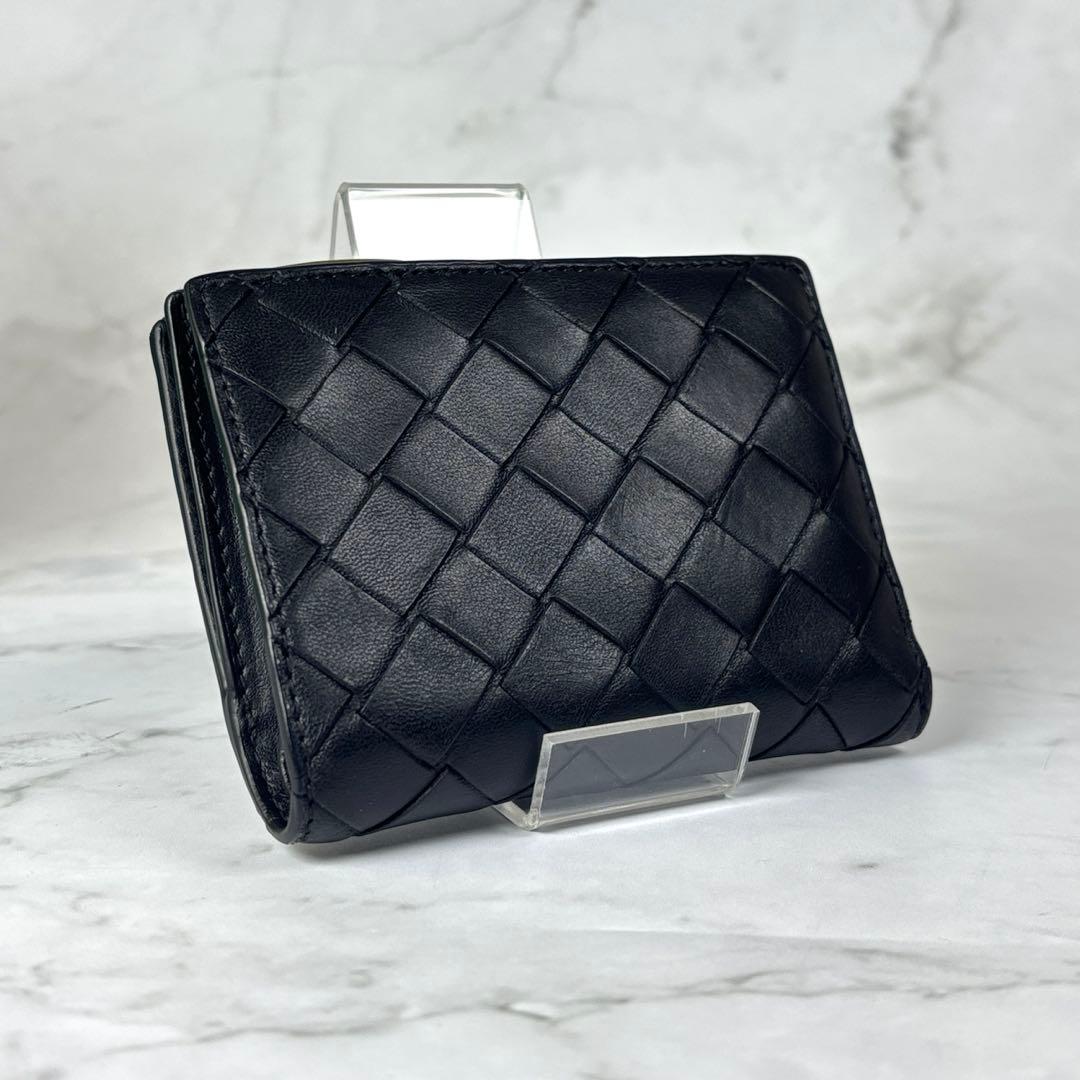 BOTTEGA VENETA 財布 2つ折り イントレチャート 黒