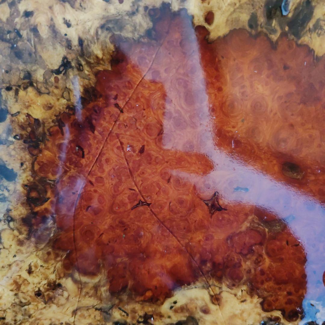 【特上】希少　オンコ　赤褐色　瘤 コブ 瘤杢 　天然木 花台　リバーシブル