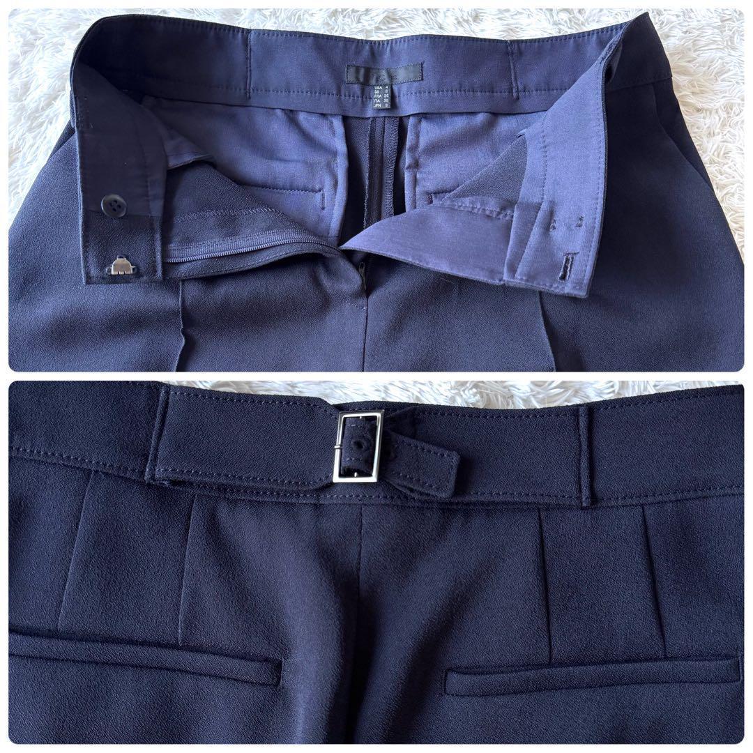 極美品　ICB ノーカラー　ダブル　ビジネス　スーツ　セットアップ　ブルー　M