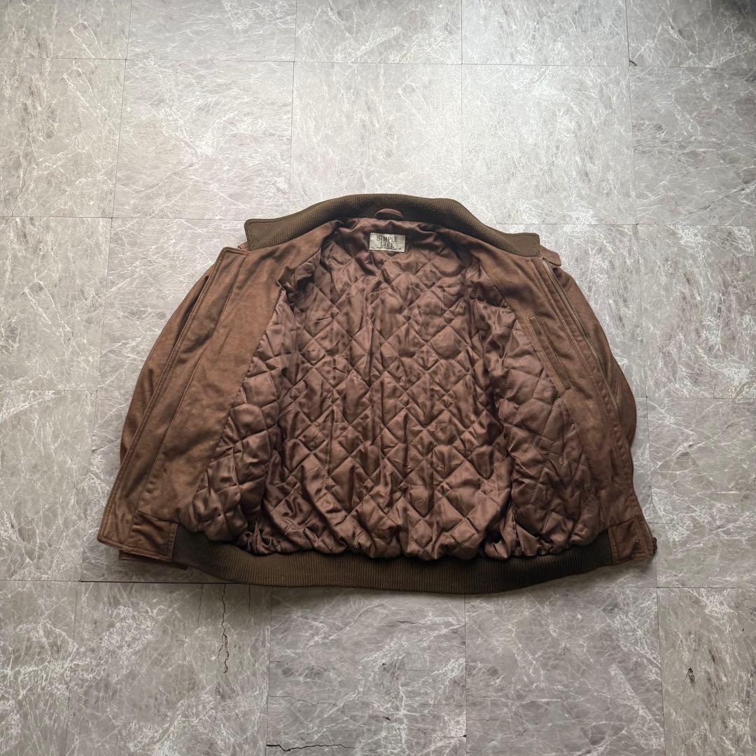 simple life 短丈　スエードレザー　スウィングトップ　ハリントン　中綿