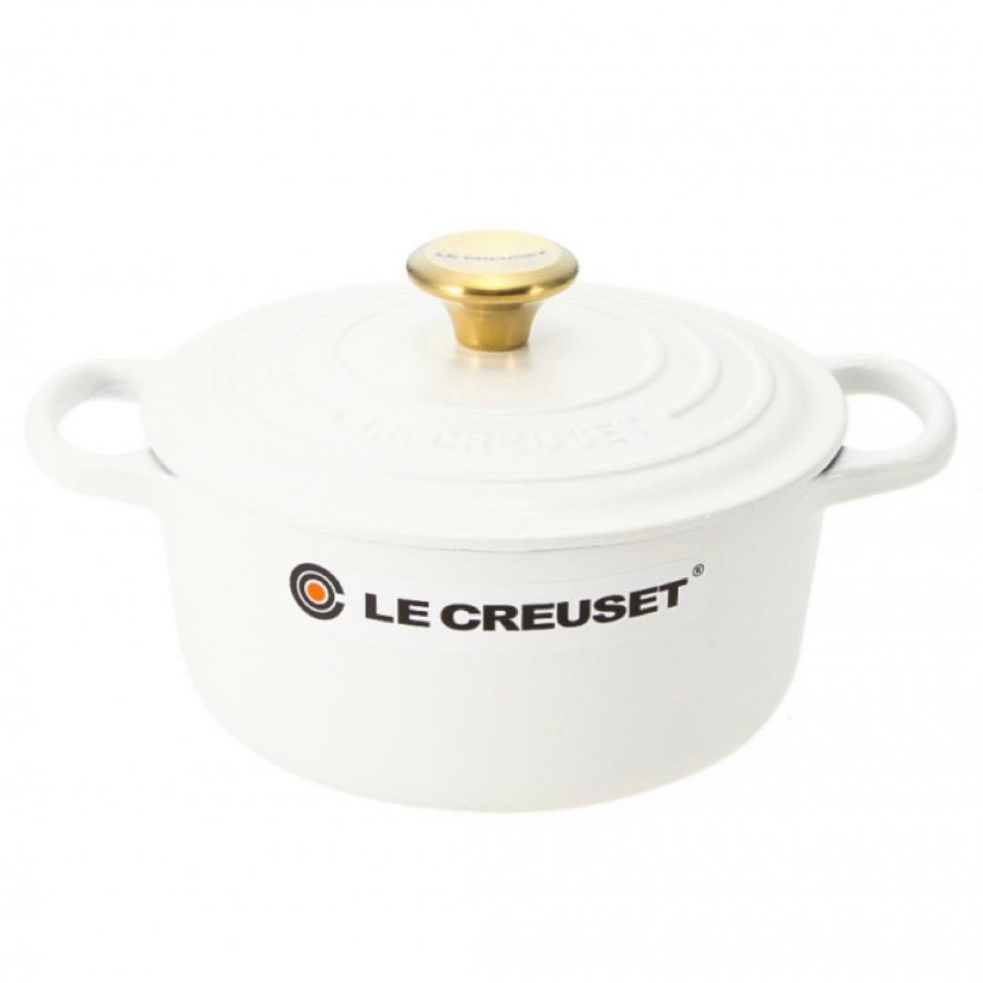 ♡ルクルーゼ　ココットロンド コットン　ゴールドつまみ　18cm 両手鍋　新品