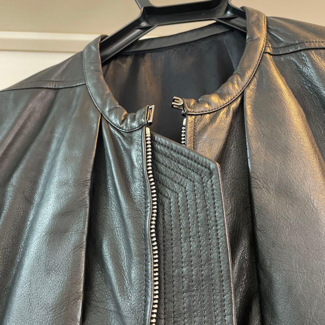 【ゴックス】Rick Owens レザーライダース　インターシャ 正規品