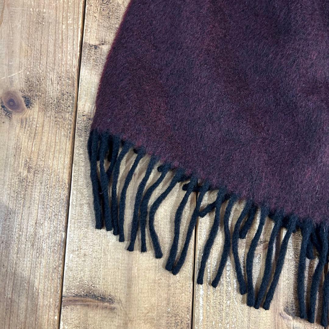 極美 Joshua Ellis カシミヤマフラー ボルドー ジョシュアエリス