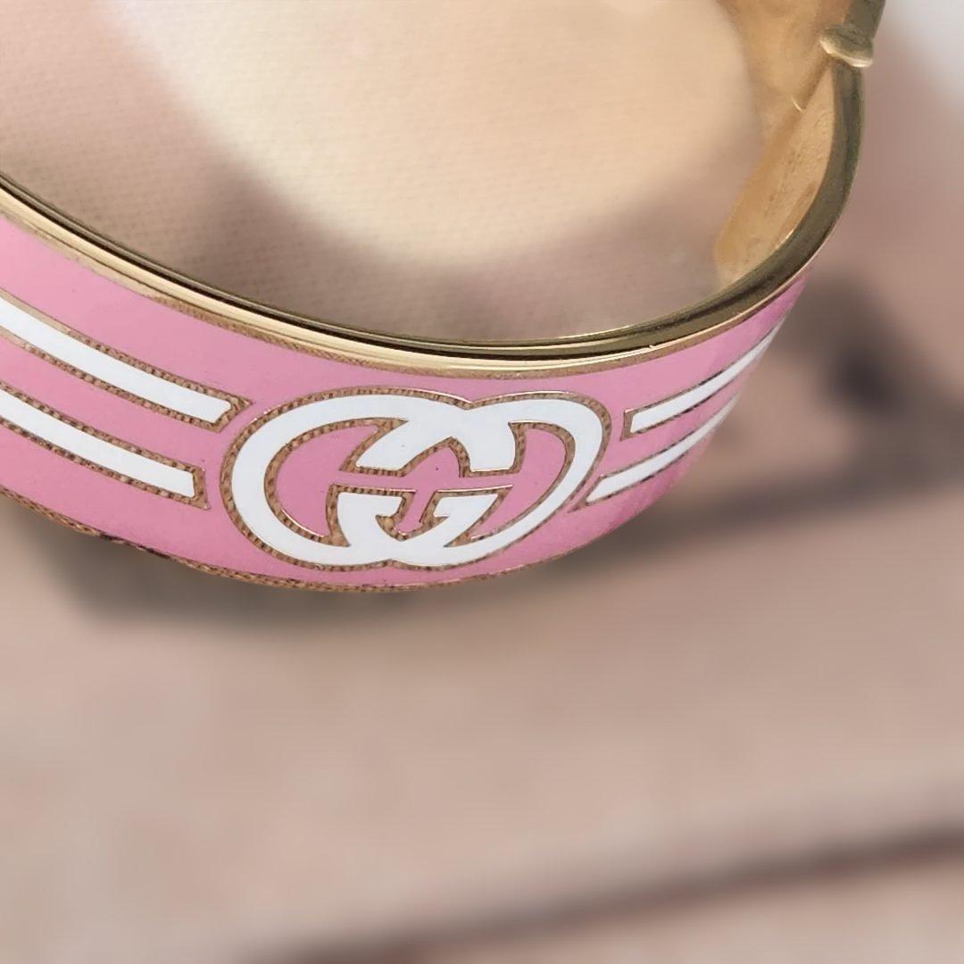 希少GUCCI バンドデザイン 100周年限定　ブレスレット ピンク