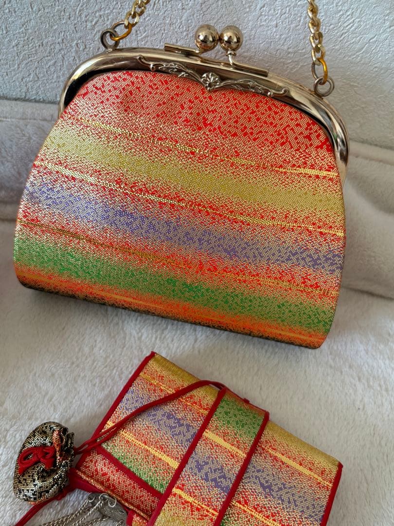 c*u様 美品 ７歳 七五三 お着物セット 作り帯 バッグ 草履 帯揚げ しごき