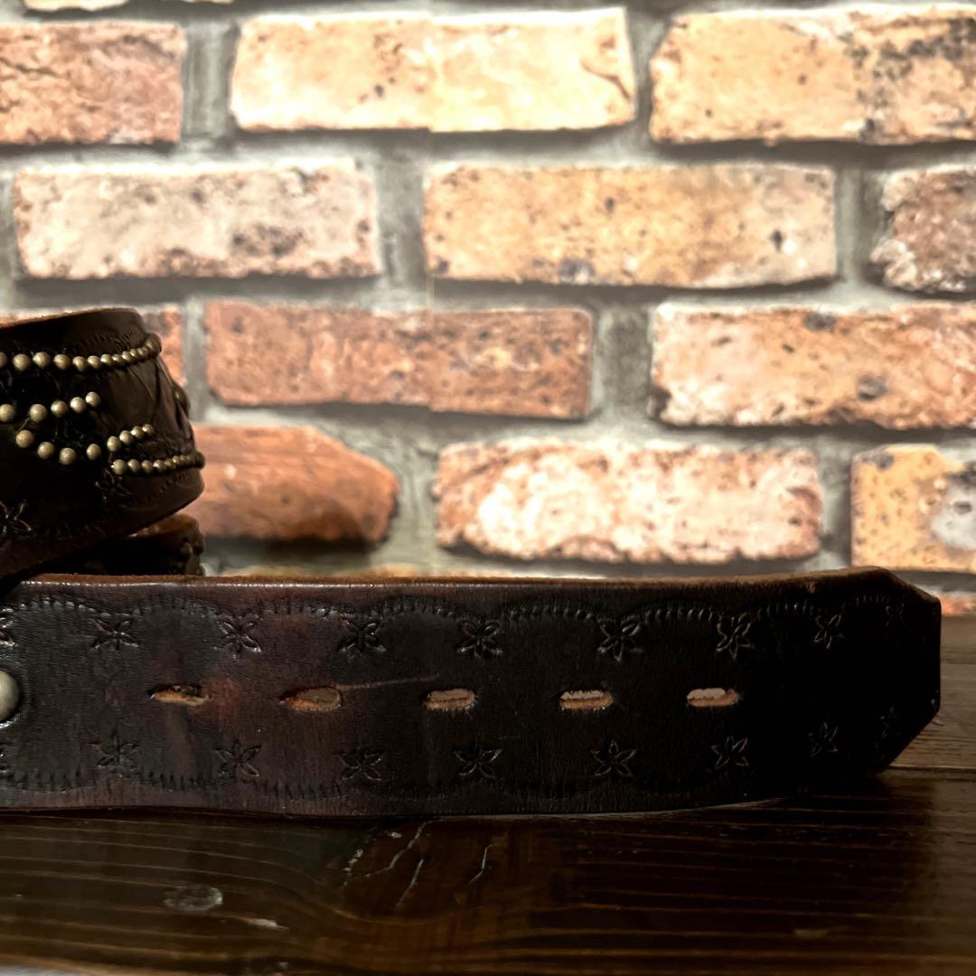 古着Lサイズ RATS WAY OF LIFE スタッズ レザーベルト