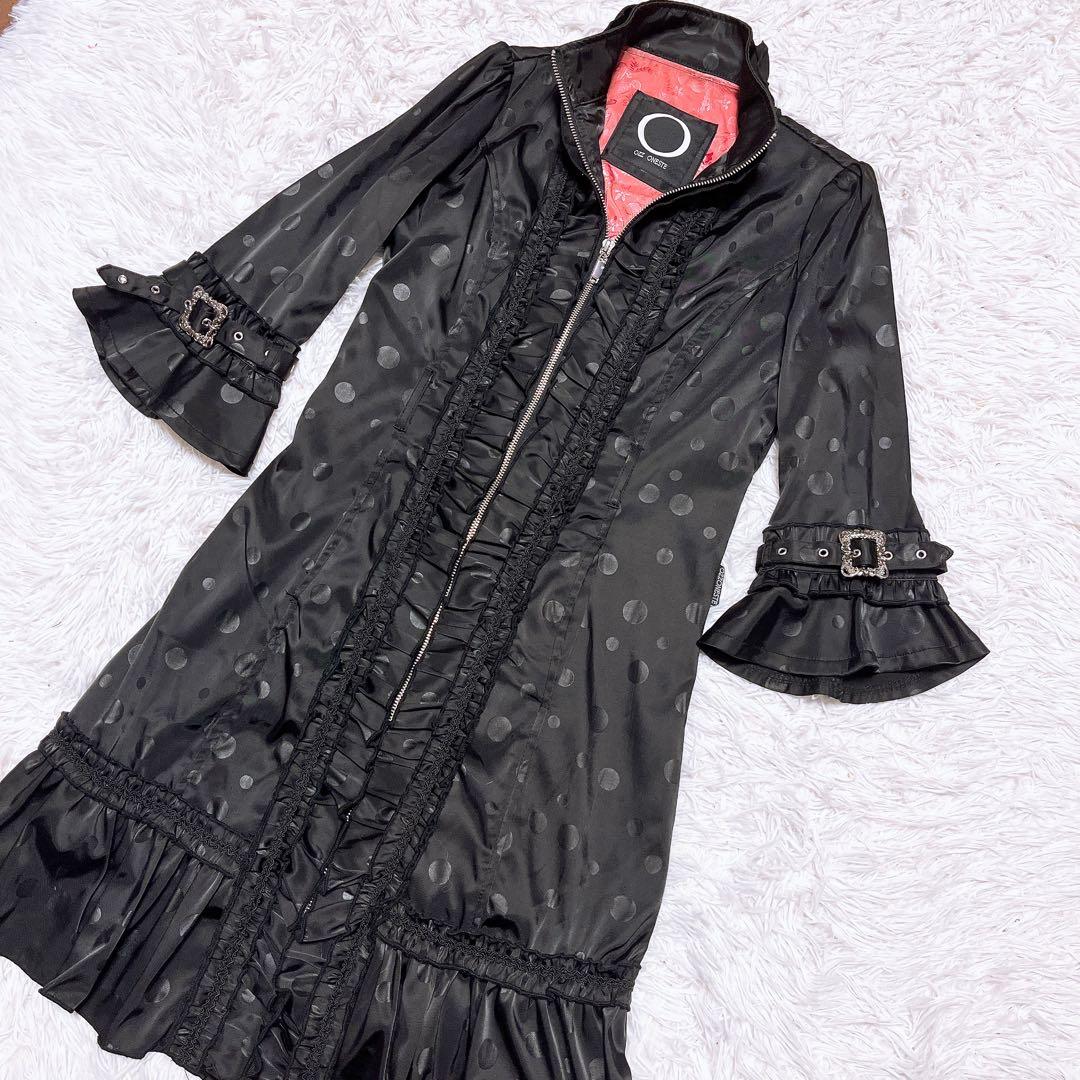 OZZ ONESTE ドット レース トレンチ コート ワンピース ハイネック
