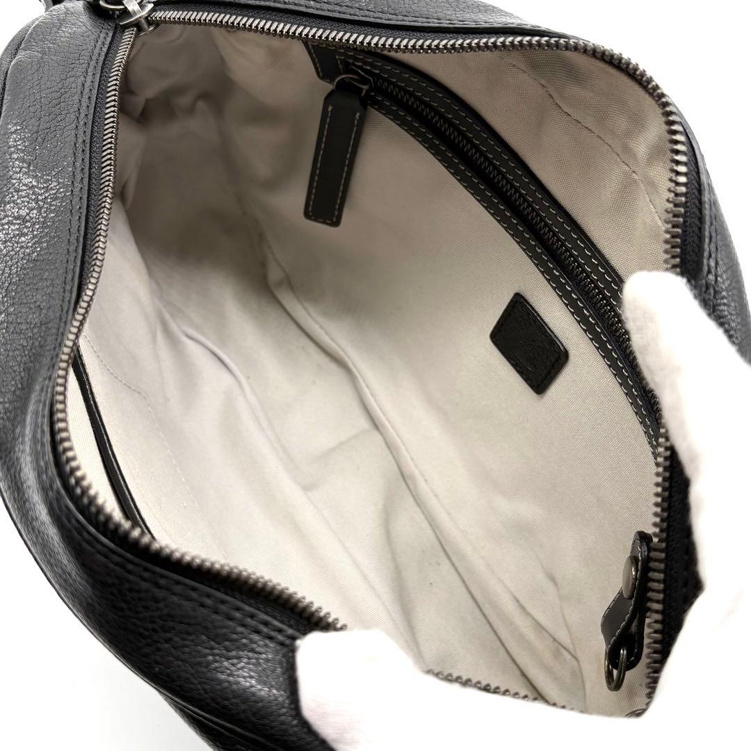 【極美品】土屋鞄 アルマス バッファロー ボディバッグ レザー ブラック