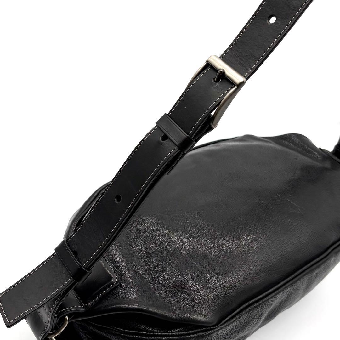 【極美品】土屋鞄 アルマス バッファロー ボディバッグ レザー ブラック