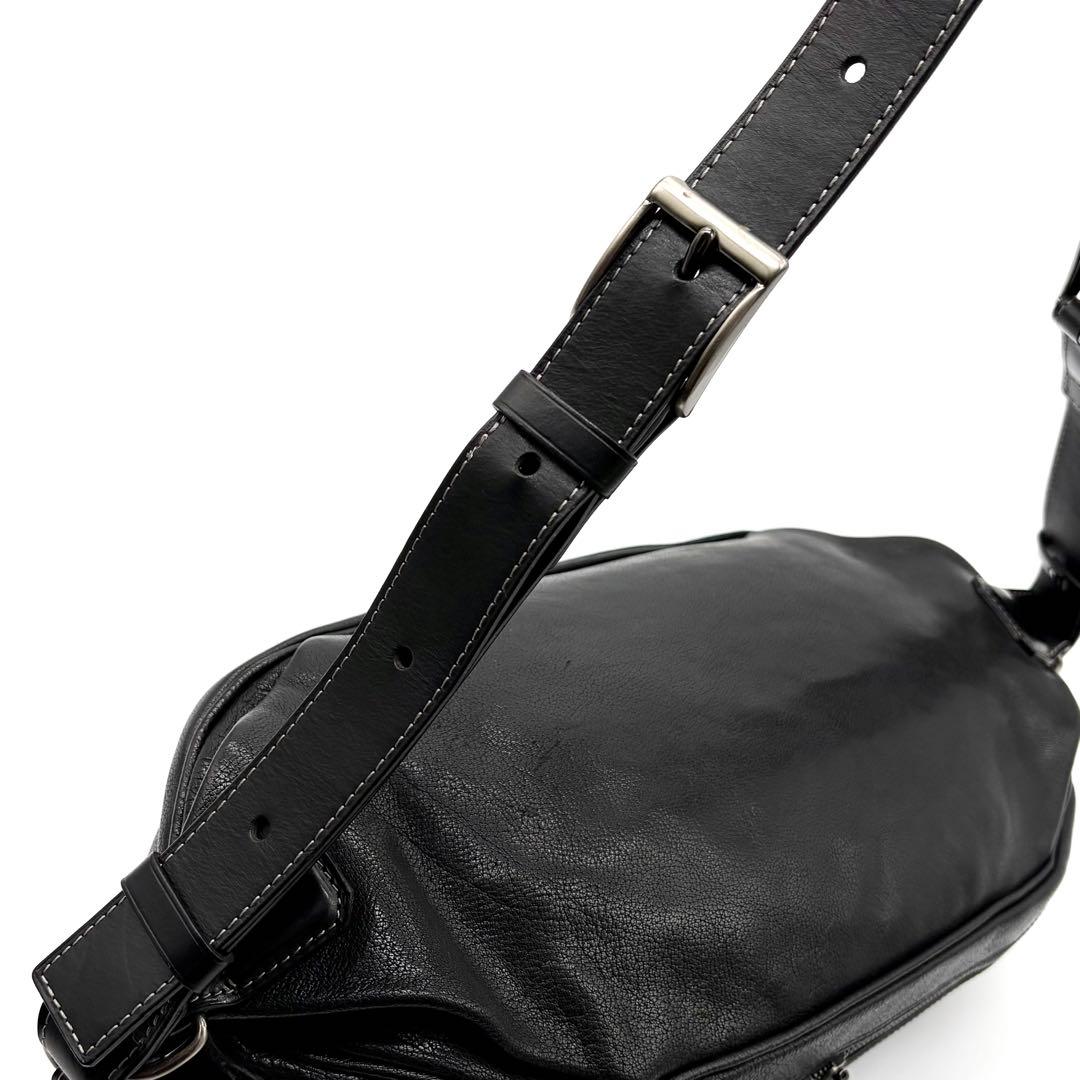 【極美品】土屋鞄 アルマス バッファロー ボディバッグ レザー ブラック