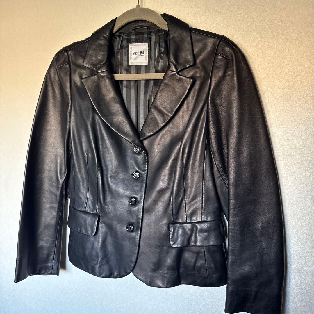 ブラックレザージャケット テーラード