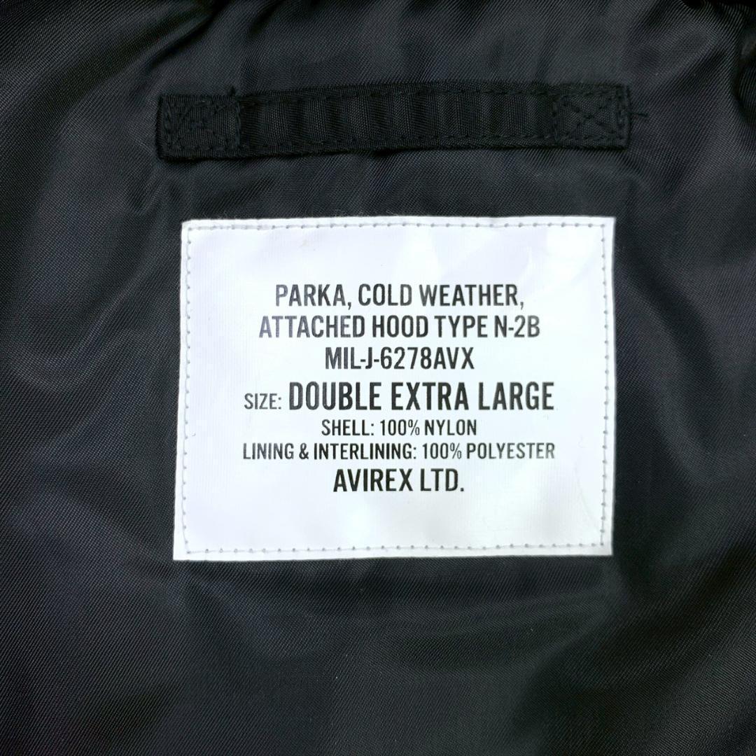 未使用タグ付★AVIREX N-2B コマーシャルモデル 黒 XXL　D838