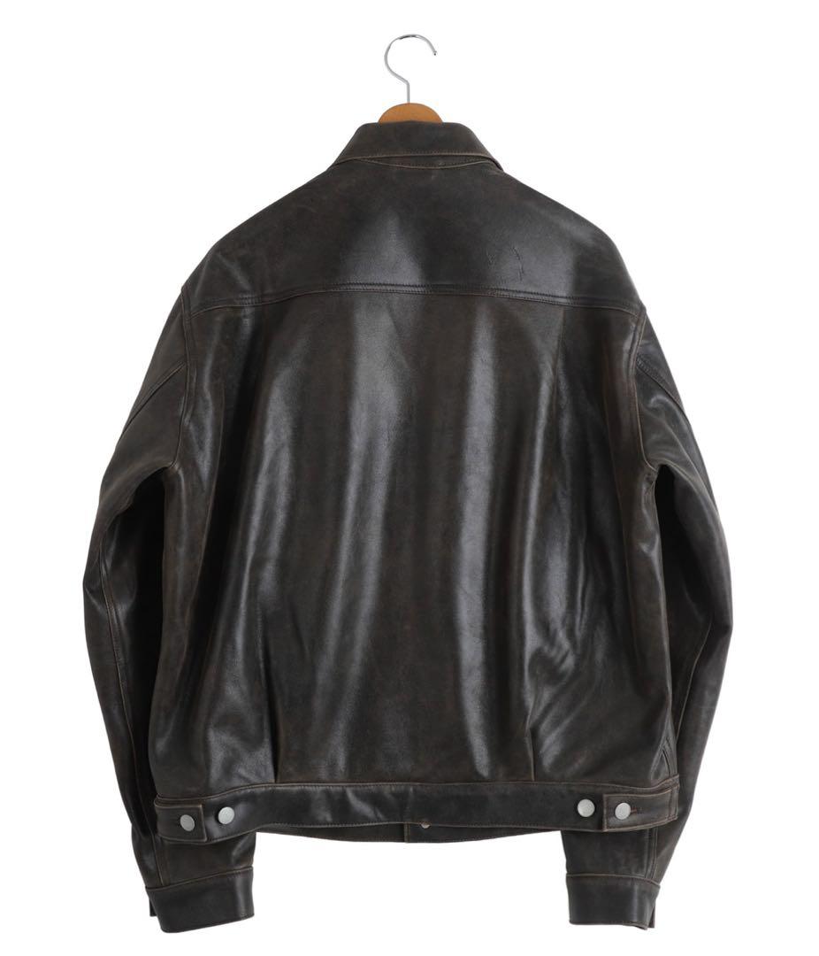 ジャケット・アウター YOKE 26SS Cracked Leather Trucker Jacket
