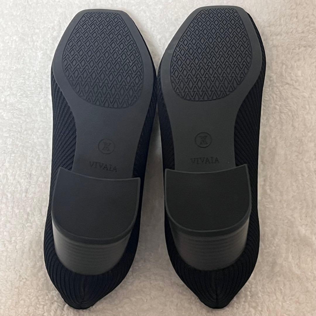 【VIVAIA】パンプス ブラック スクエアトゥ チャンキーヒール