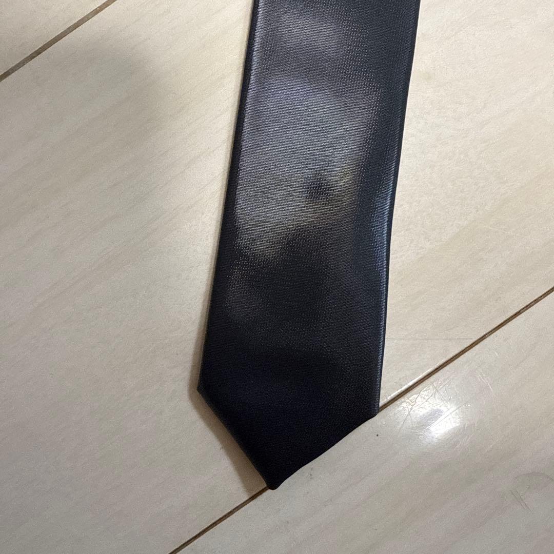 極美品　ディオールオム　ネクタイ　グレー　ソリッド　ナロータイ