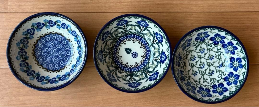 オーダーストップします ポーランド食器　丸型 小鉢3個➕ 角皿３つ