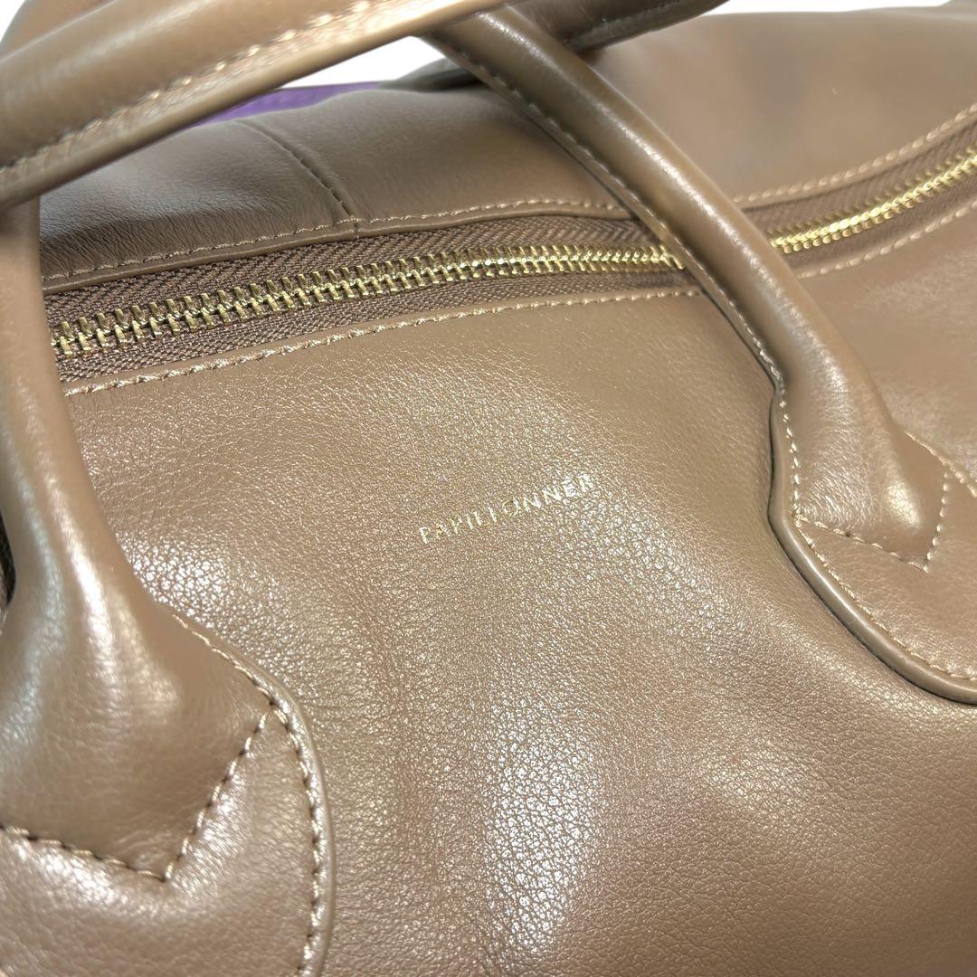 美品 PAPILLONNER ボストンバッグ 肩掛け ハンドバッグ レザー 本革