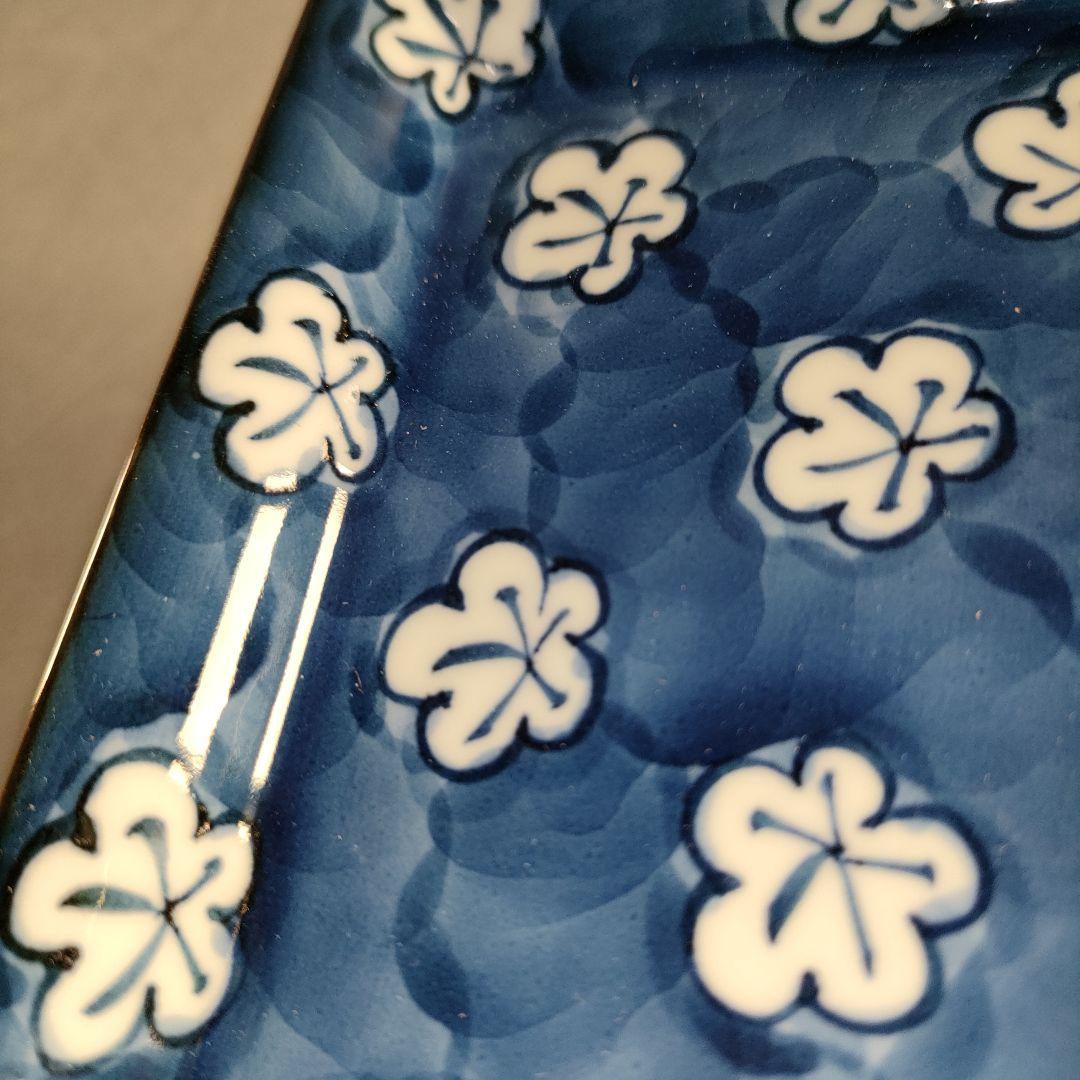 A1324-6/有田焼/源右衛門窯/古染風梅紋銘々皿5客/共箱/飾皿/懐石道具/