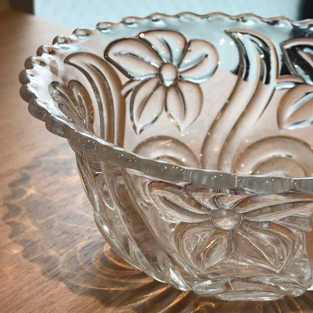 可愛らしい♡稀少★オールドサンルイSaint Louisクリスタルボウル★スミレ