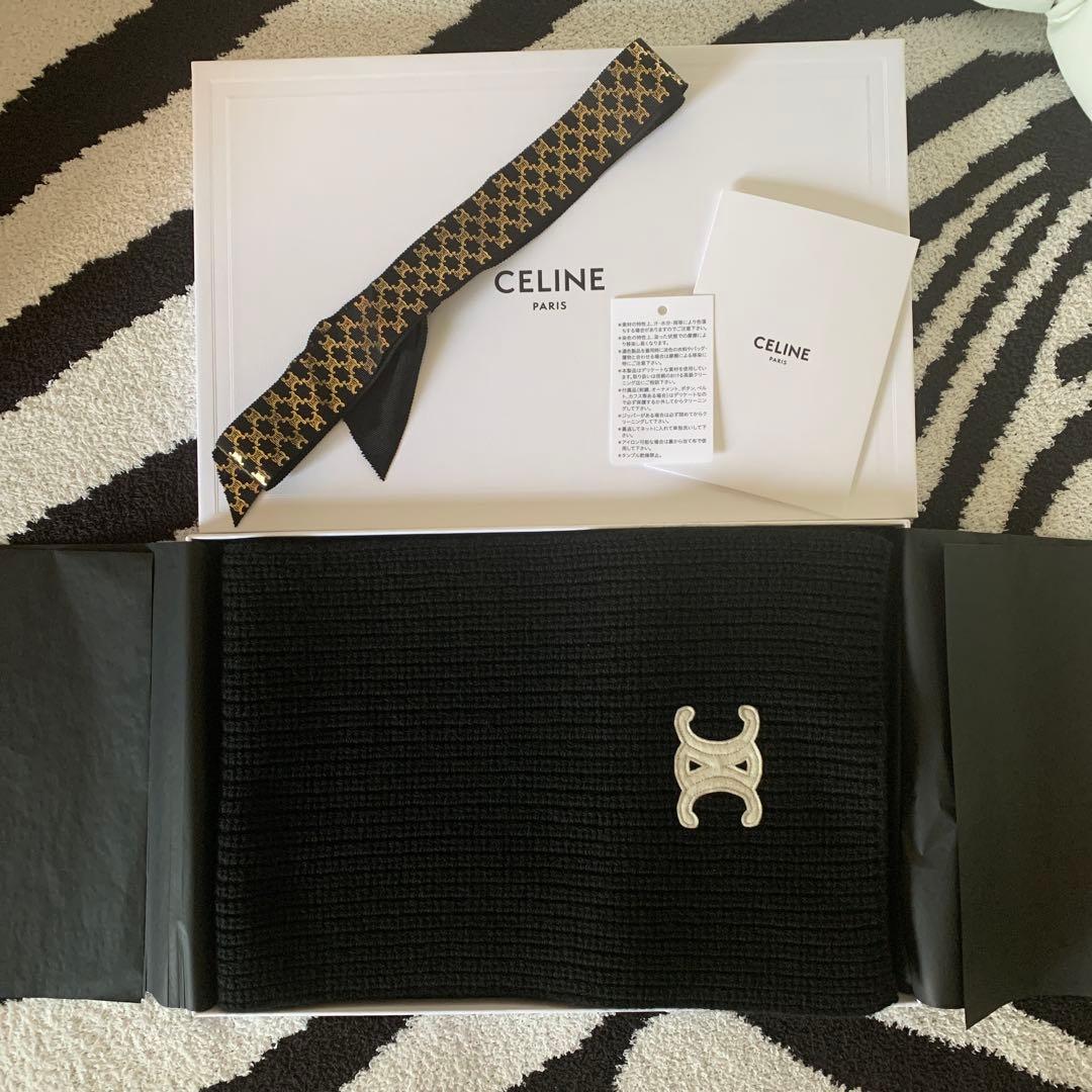 CELINE トリオンフ スカーフ/シームレスカシミア　新品未使用品