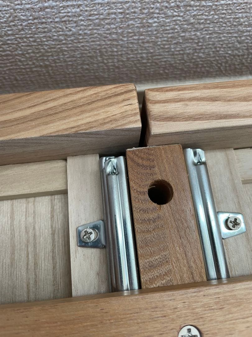 【売約済】天然木タモ突板デスク 幅150cm奥行45cm引出あり北欧風 長机